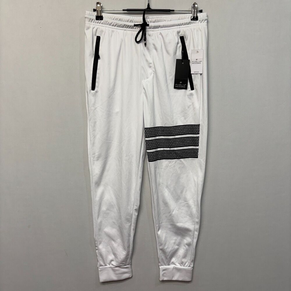 NWT Public Record Men Jogger Pants Size Small White D015 -8